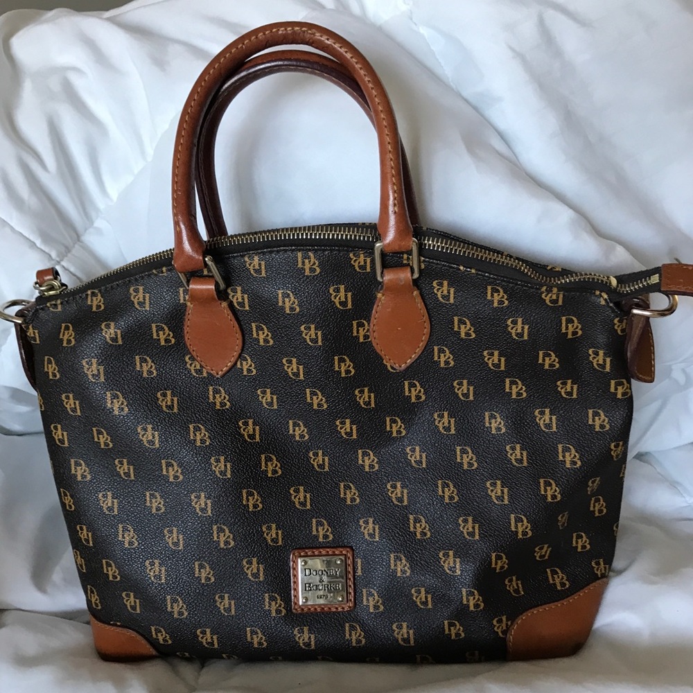 Dooney & Bourke brown classic logo satchel purse